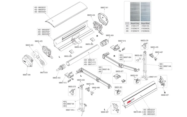 Fiamma Endkappe links für F65 L titan Fiamma Artikelnummer 98667-040
