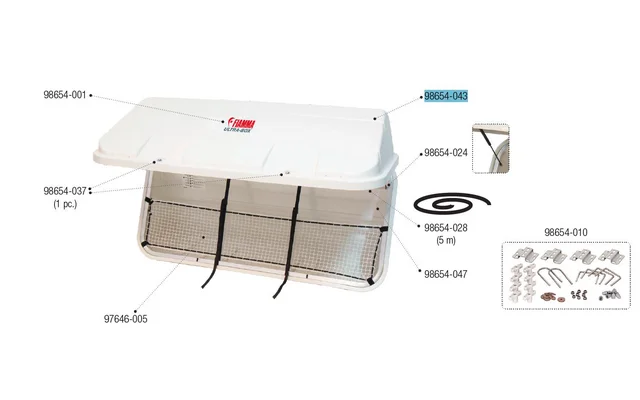 Fiamma Ersatzdeckel passend für Ultra Box 500 – Fiamma Ersatzteilnummer 98654-043