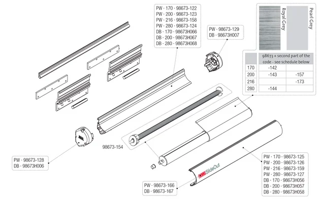 Fiamma Frontblende 200 für Slide Out Black Fiamma Artikelnummer 98673H057