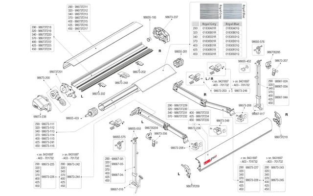 Fiamma Frontblende 370 mit 2 Verschlüssen für F80S Titanium Fiamma Artikelnummer 98673T232
