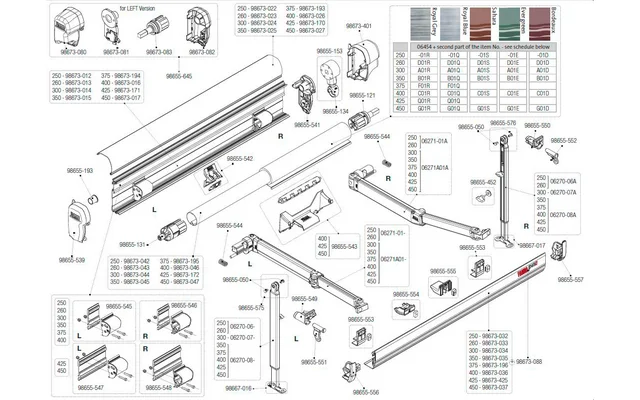 Fiamma Gehäusedeckel für Markise F45s / ZIP F45s 300 – Farbe Polar Weiß Fiamma Ersatzteilnummer 98673-024