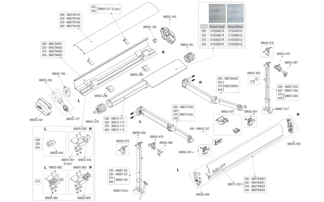 Fiamma Halterung innen rechts für F65 S Fiamma Artikelnummer 98655-863