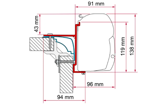 Fiamma Kit Laika Ecovip Bürstner Hobby Markisenadapter für Fiamma F45