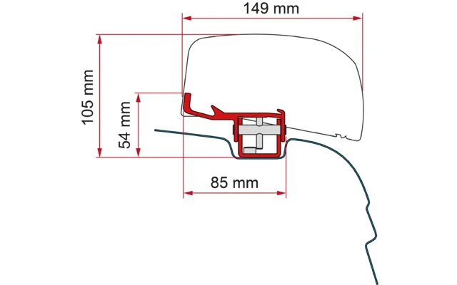 Fiamma Kit VW T5 / T6 RHD Markisenadapter für Fiamma F40van Rechtslenker