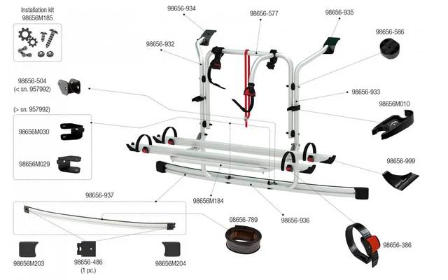 Fiamma Montagesatz für Carry Bike CB Ford Custom RS Fiamma Artikelnummer 98656M185