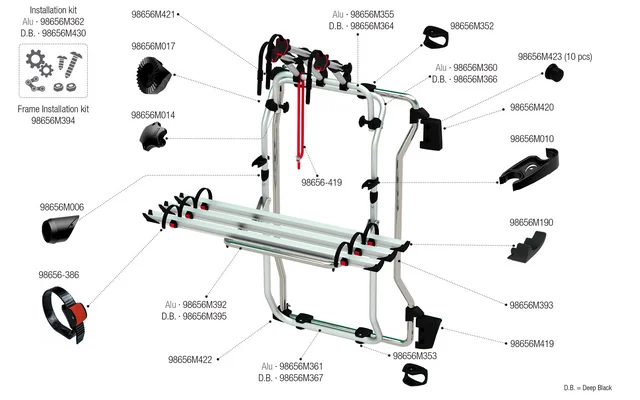 Fiamma Montagesatz für Carry Bike DJ Ducato 06 / 06 Fiamma Artikelnummer 98656M362
