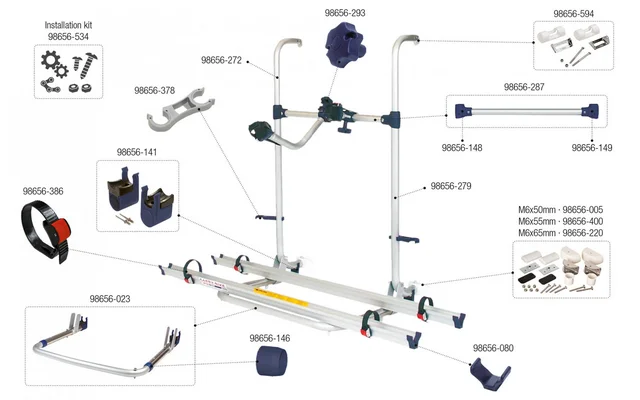 Fiamma Montagesatz für Carry Bike Pro Hymer Blue Fiamma Artikelnummer 98656-534