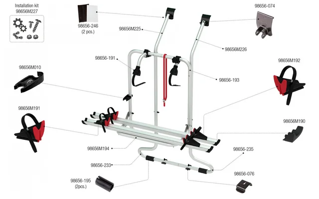 Fiamma Montagesatz für Carry Bike VW T4D RS Fiamma Artikelnummer 98656M227