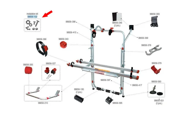 Fiamma Montagesatz für Carry Bike VW T5 Fiamma Artikelnummer 98656-102