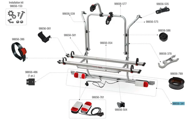Fiamma Nummernschildleuchte passend für Carry Bike Mercedes Viano – Fiamma Ersatzteilnummer 98656-341