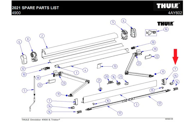 Fiamma (Rechte) Endkappe passend zu F65S