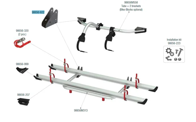 Fiamma Wandhalter passend für Carry Bike Garage Standard – Fiamma Ersatzteilnummer 98656-622