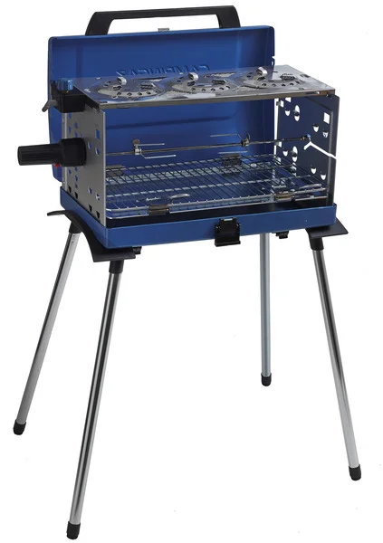 Gasgrill, transportabel, 3-flammig, mit Grillmotor, 50 mbar