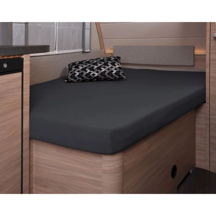 Genkinger Spannbettlaken französisches Bett Wohnwagen, titanium