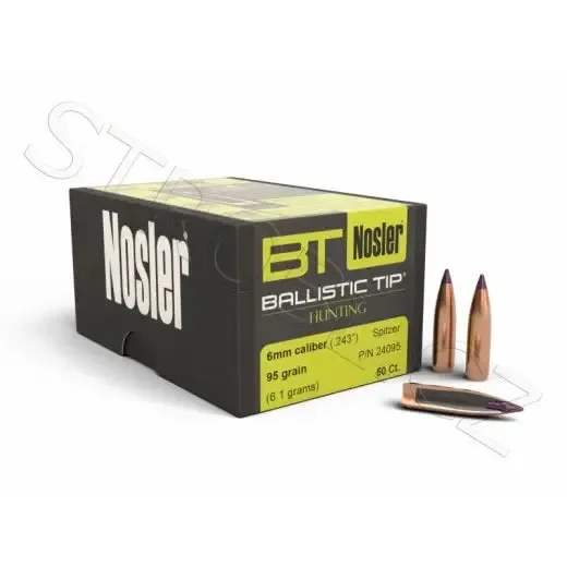 Geschosse Nosler Ballistic Tip Hunting 6mm, dia .243, 95grs