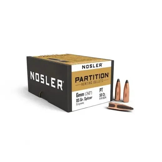 Geschosse Nosler Partition 6mm, dia .243, 85grs