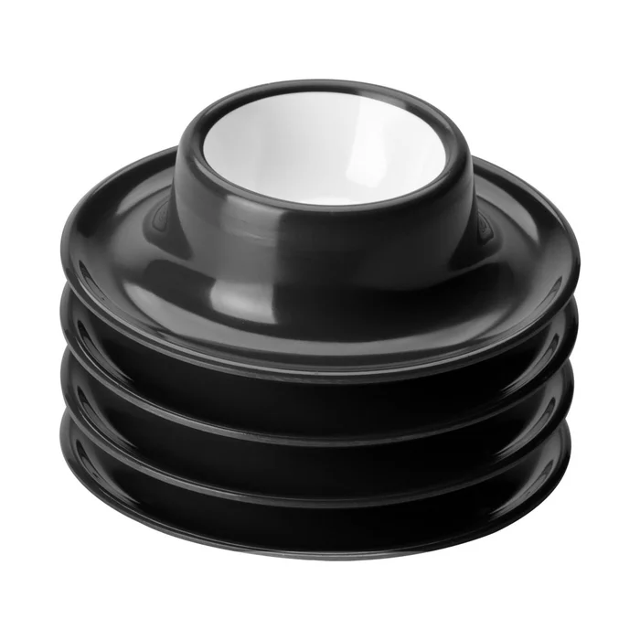 Gimex Eierbecher Solid Line 4-teilig, schwarz/weiß