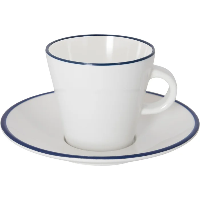 Gimex Espressoset Linea Line 2-teilig, weiß/blau