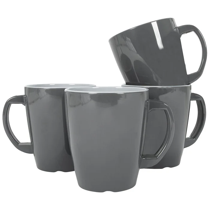 Gimex Geschirrserie Vivid Line Henkelbecher 4-tlg., grau