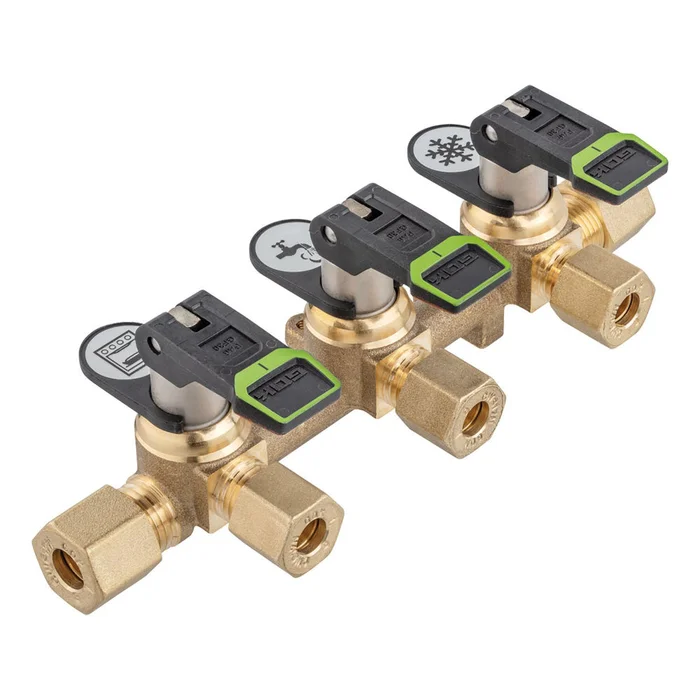 GOK Verteilerblock Messing KSV-AB lang, 3 Abgänge