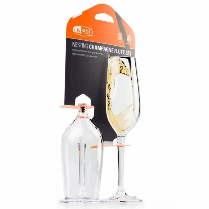 GSI Sektglas Nesting mit abschraubbarem Fuß 180 ml, 2er Set