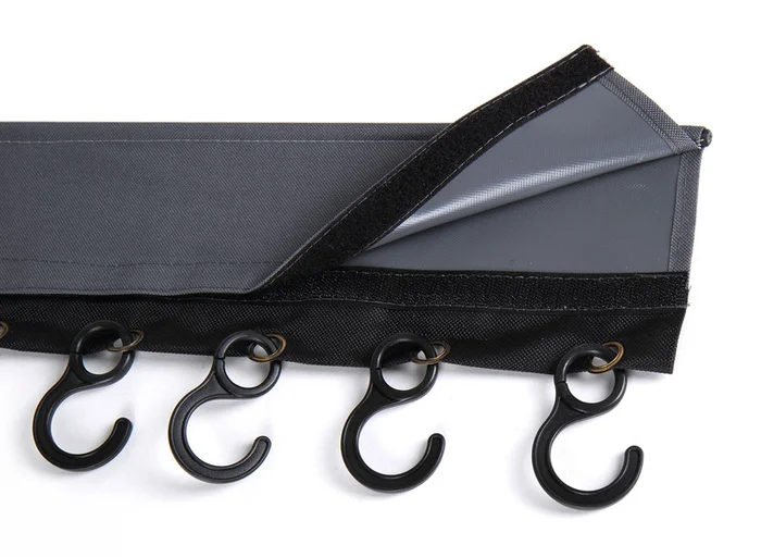 Hakenleiste mit 8 Haken, Keder und Klettverschluss Länge 58cm