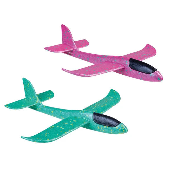 HAPPY PEOPLE Flugzeug zum Gleiten Foam Glider, ca. 36 x 37 cm, 2-farbig