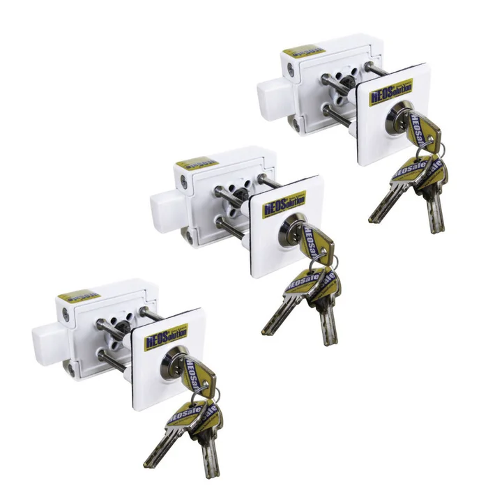 HEOSafe 1958-3W Zusatzschloss weiß – 3er Set, gleichschließend