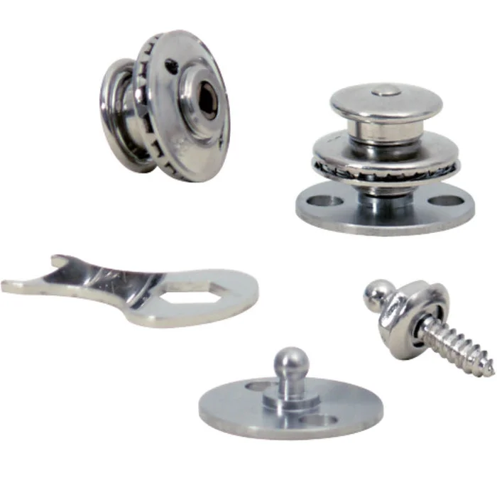 Hindermann Druckknopf LOXX, 2 Stück, 7tlg. – Kleb- und Schraubbefestigung