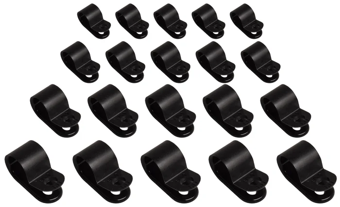 Kabelklemmen 11,1 mm schwarz zur Befestigung von Beleuchtungskabeln – 20 Stück