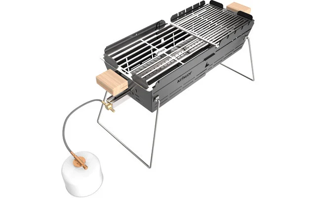 Knister ausziehbarer Gasgrill / Holzkohlegrill