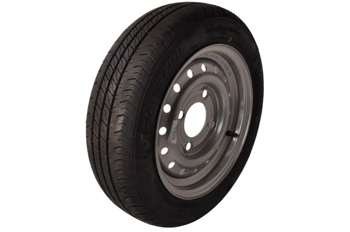 Komplettrad – Reifen 145/70R13 + Felge – Teilung: 4×130 – Tragfähigkeit 375 kg – 85 mm Nabendurchmesser
