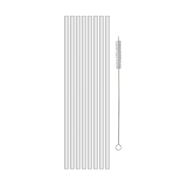 Koziol Trinkhalme Cheers mit Reinigungsbürste, 8 Stück