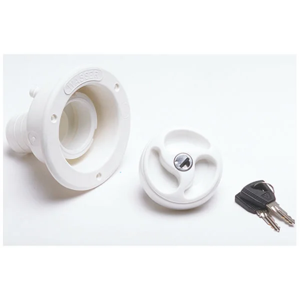 Lilie Tankeinfüllstutzen mit Deckel, weiß