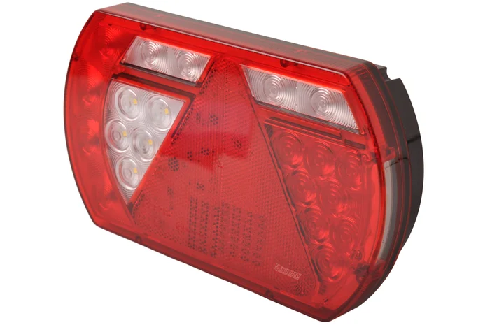 Linkes Rückleuchte mit eingebautem Widerstand 236x140x52 mm – einfach anzuschließen mit Aspöck 8-poligen Steckern