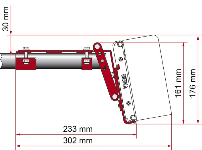 Markisen-Adapter F43van, F45Ti, F45Ti L, ZIP für Dachträger – Kit roof rail