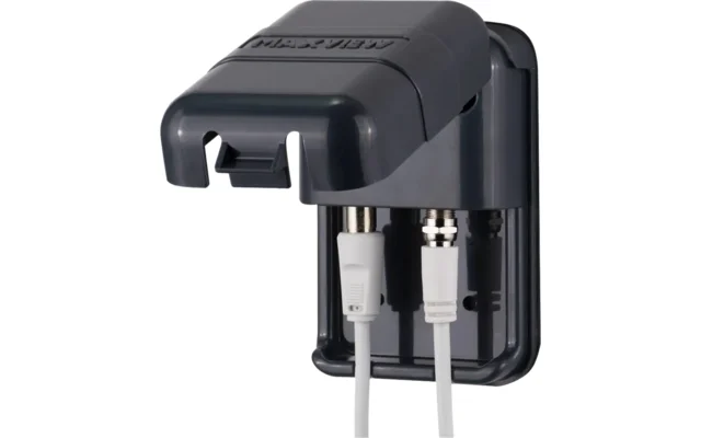 Maxview Außensteckdose Twin F und Koax Anschluss