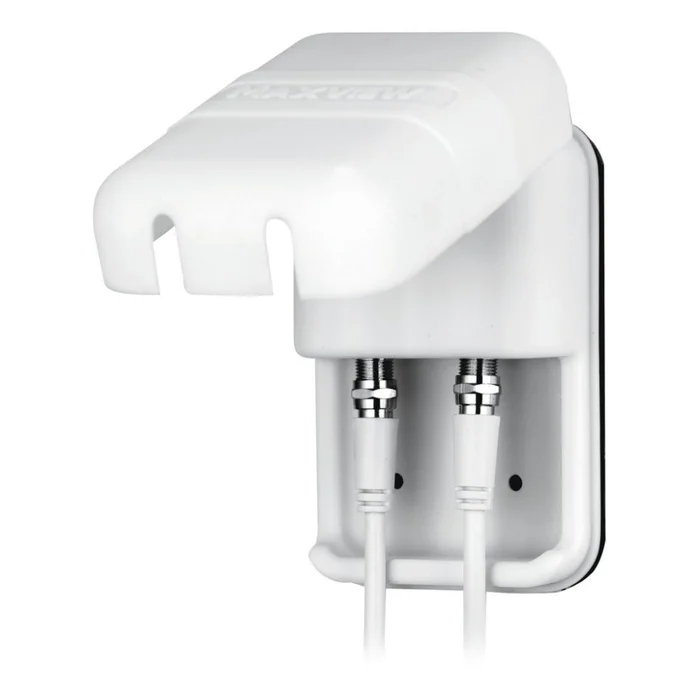 Maxview Sat-Außensteckdose Twin, F- / F-, weiß