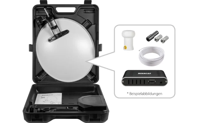 Megasat Mobile Sat-Anlage mit HD Receiver im Campingkoffer