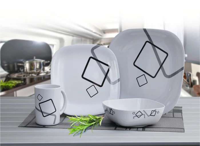 Melamin Geschirr-Set CUNEO – Für 4 Personen