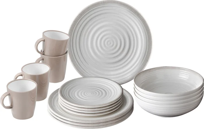 Melamin Geschirr-Set Savana – 16-teilig – Für 4 Personen