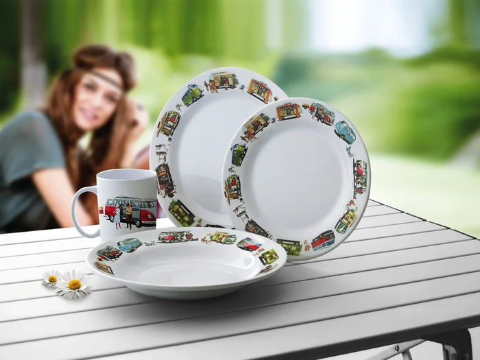 Melamin-Geschirrset für 2 Personen – 8-teilig