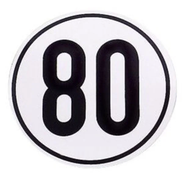 menbaa Geschwindigkeitsbegrenzungsschild 80 km/h