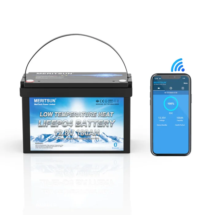 Meritsun Lithium 100Ah Wohnwagen-/Wohnmobilbatterie mit Heizung