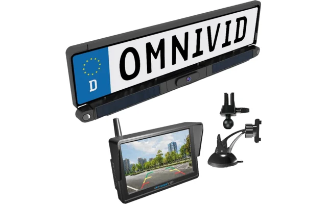 omniVID Kabelloses Rückfahrsystem Solar6 mit Ultraschallsensoren und Solarpanel