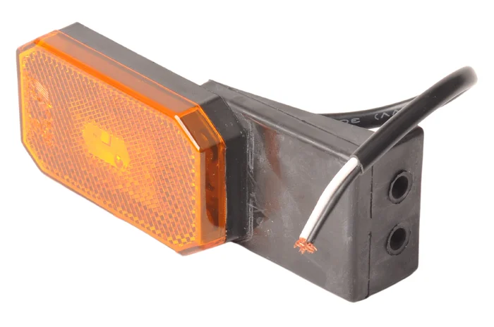 Orange/gelbe Begrenzungsleuchte auf Montagesockel – 10 cm 2-adrige lose Litze – Glühlampe