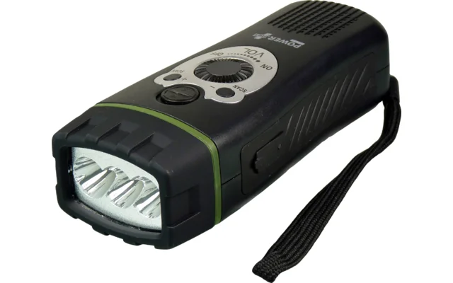 PowerPlus Wolf Dynamo USB LED Taschenlampe und Radio 3,6 V 80 mAh
