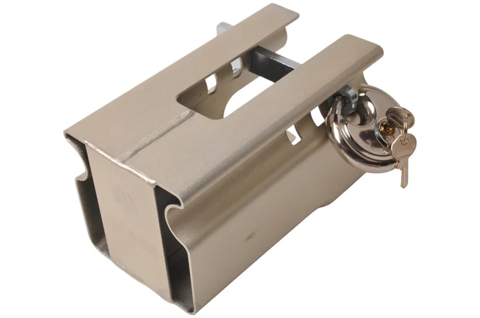 Premium Deichsel Kastenschloss inkl. Diskusschloss aus rostfreiem Stahl