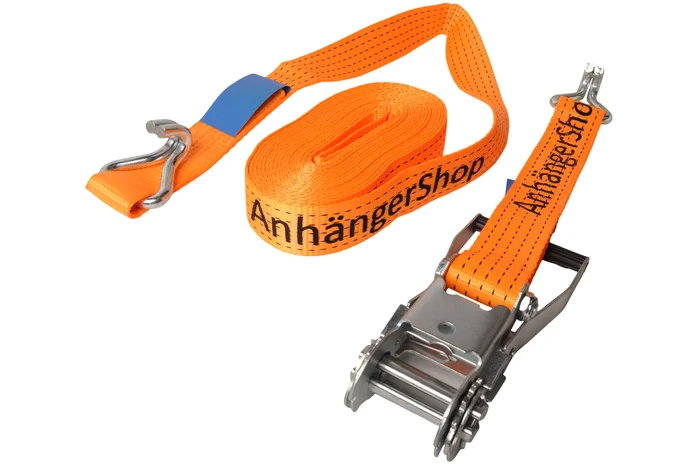 Premium-Spanngurt orange 800×5 cm 2-teilig (5000 kg) – AnhängerShop Aufdruck