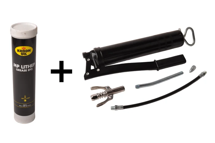 Professionelle Fettpresse inklusive Kartusche – komplettset mit Zubehör